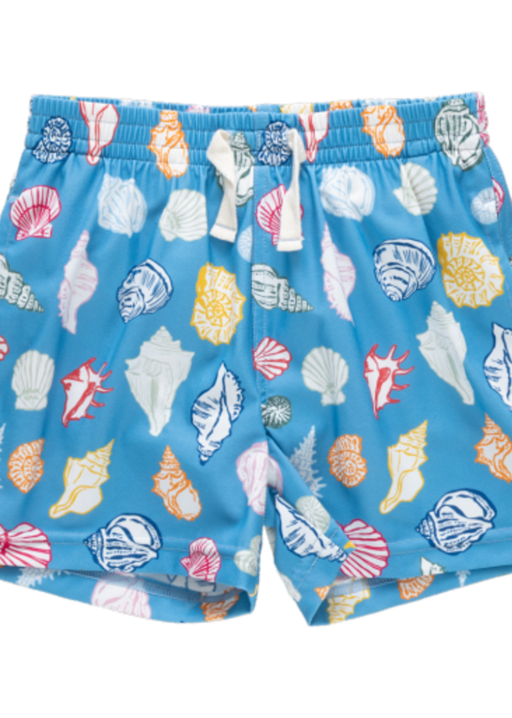 Pink Chicken boys swim trunk - blue seashells
