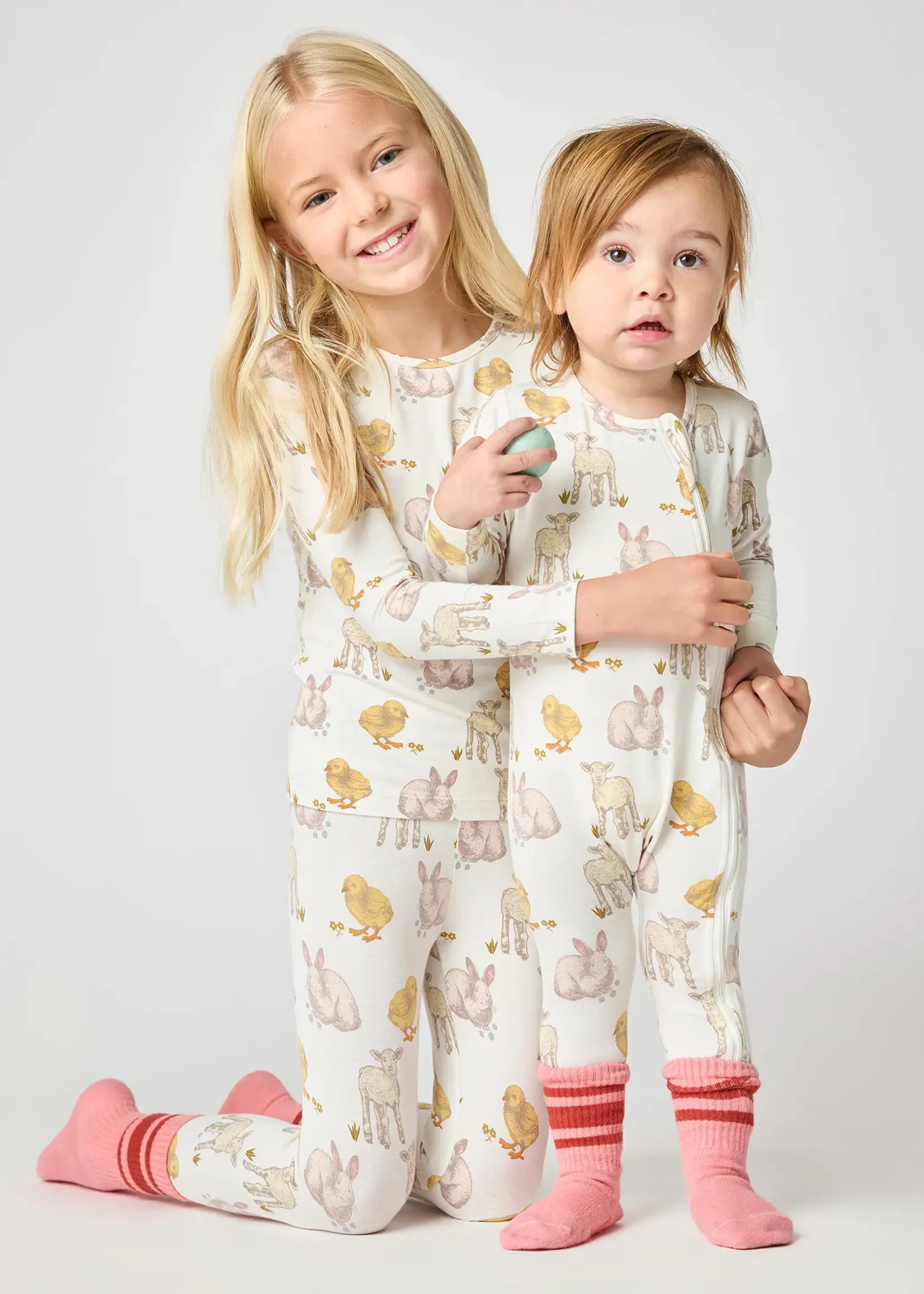 Pink Chicken kids bamboo pj set