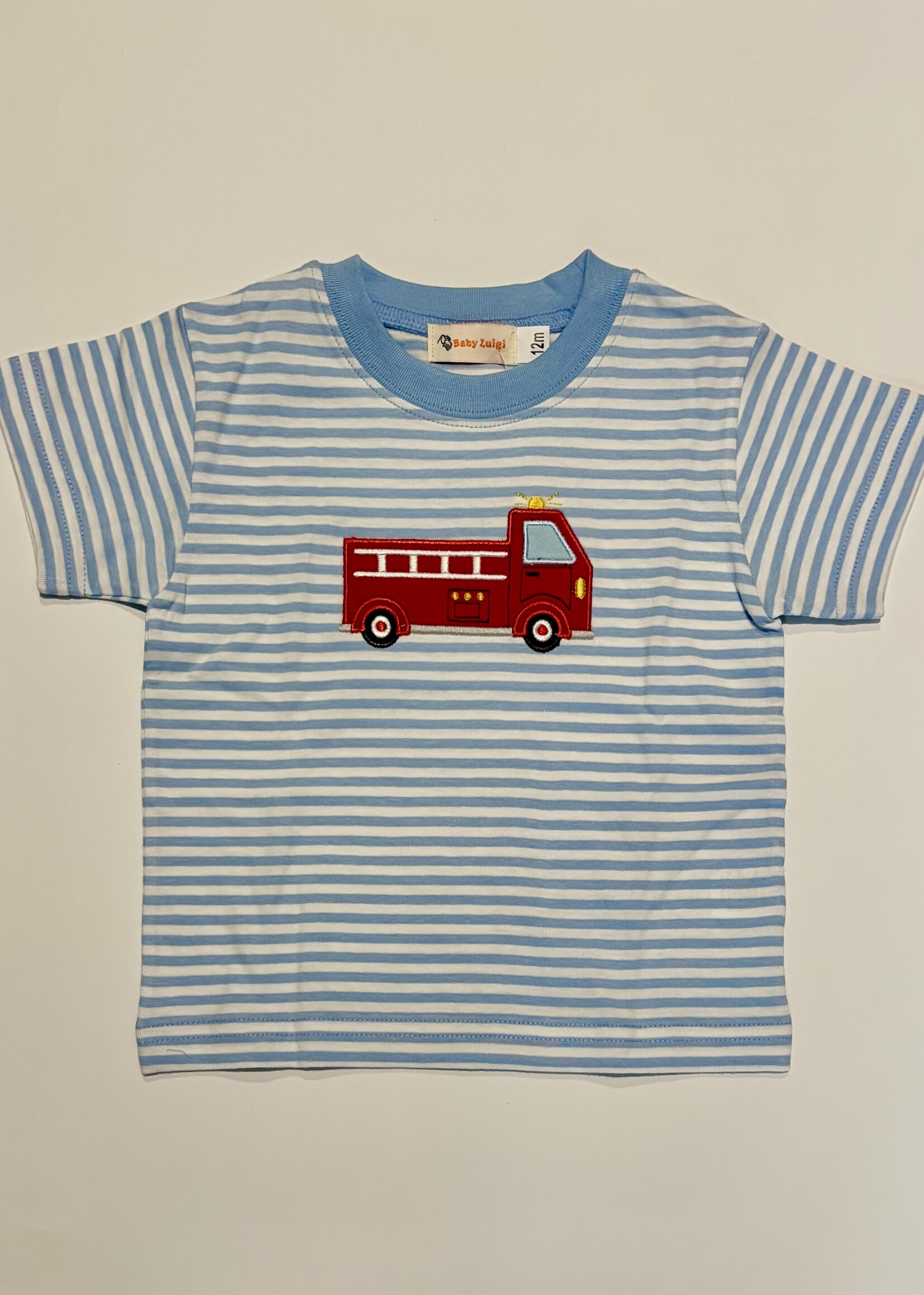 Luigi Kids Boys Stripe S/S Fire Truck