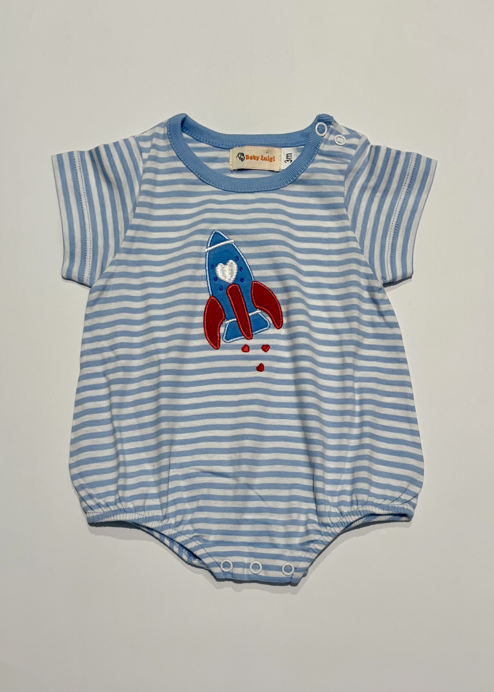 Luigi Kids Boy Stripe Rocket w/Hearts Onesie