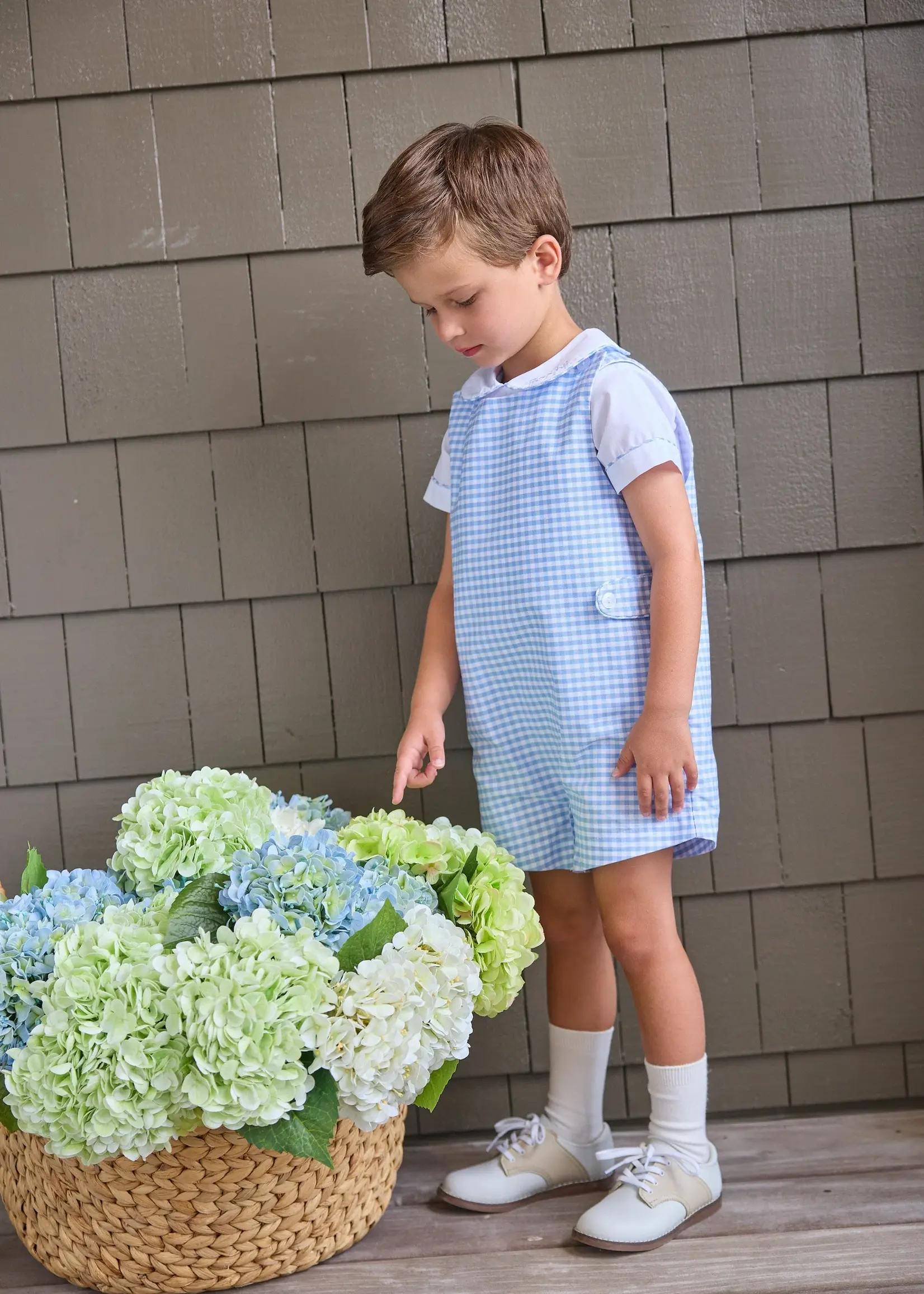 Little English Vintage Button Tab John John Set