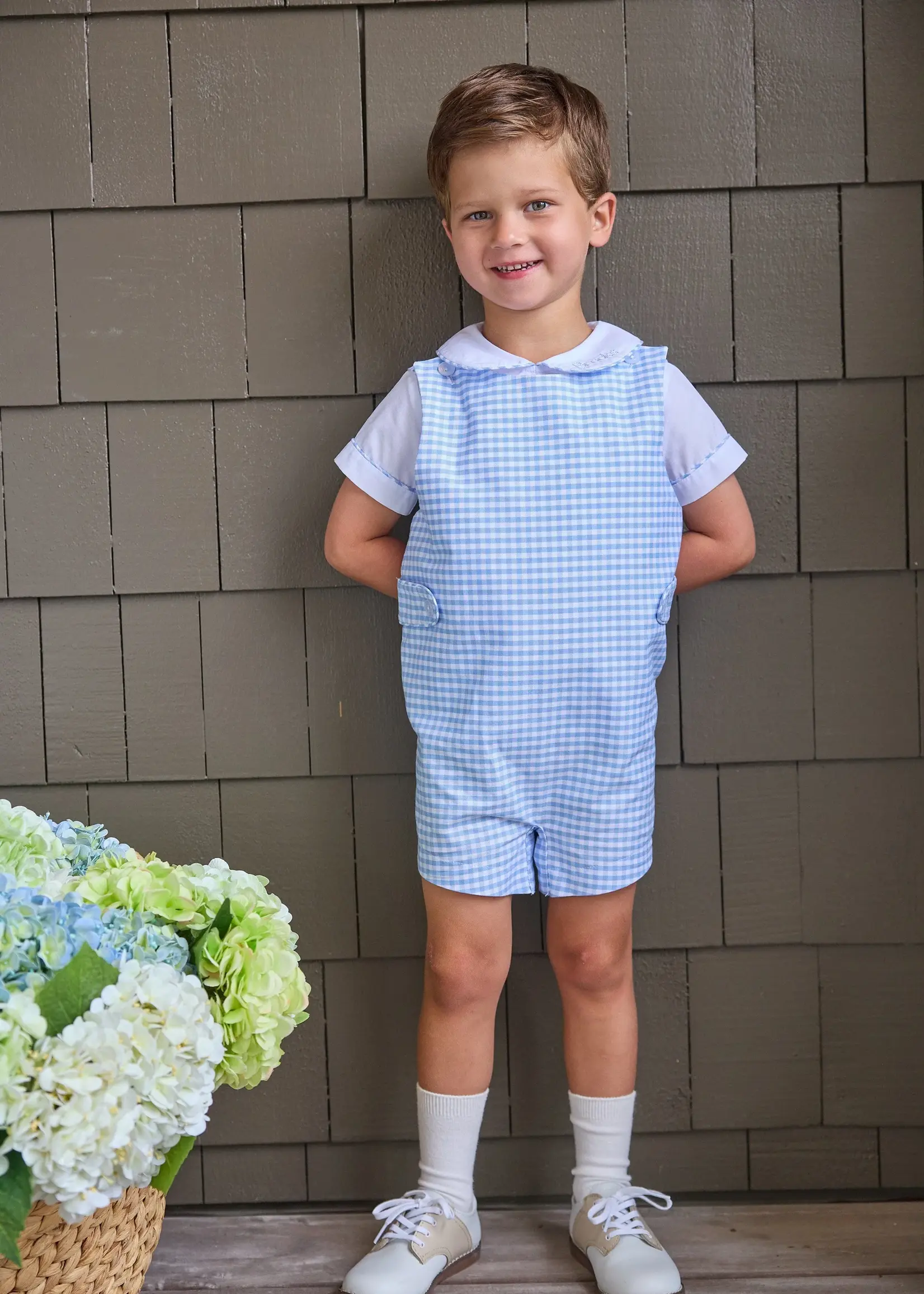 Little English Vintage Button Tab John John Set