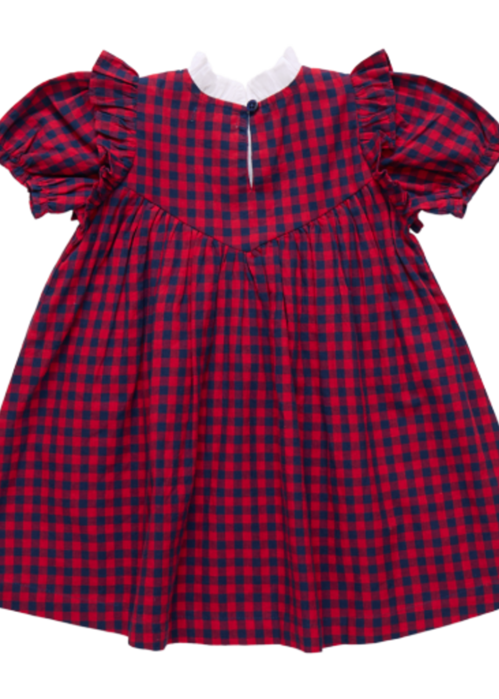 Pink Chicken girls imogen dress - red blue check
