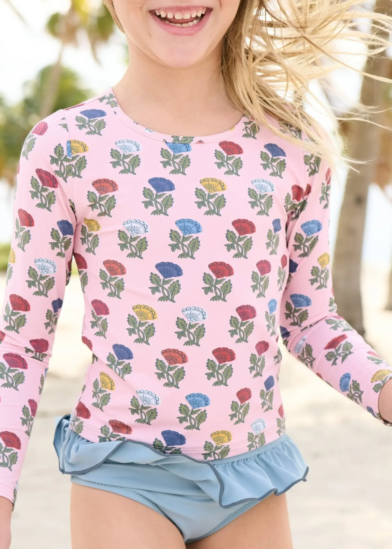 Pink Chicken Girls Rash Guard Set