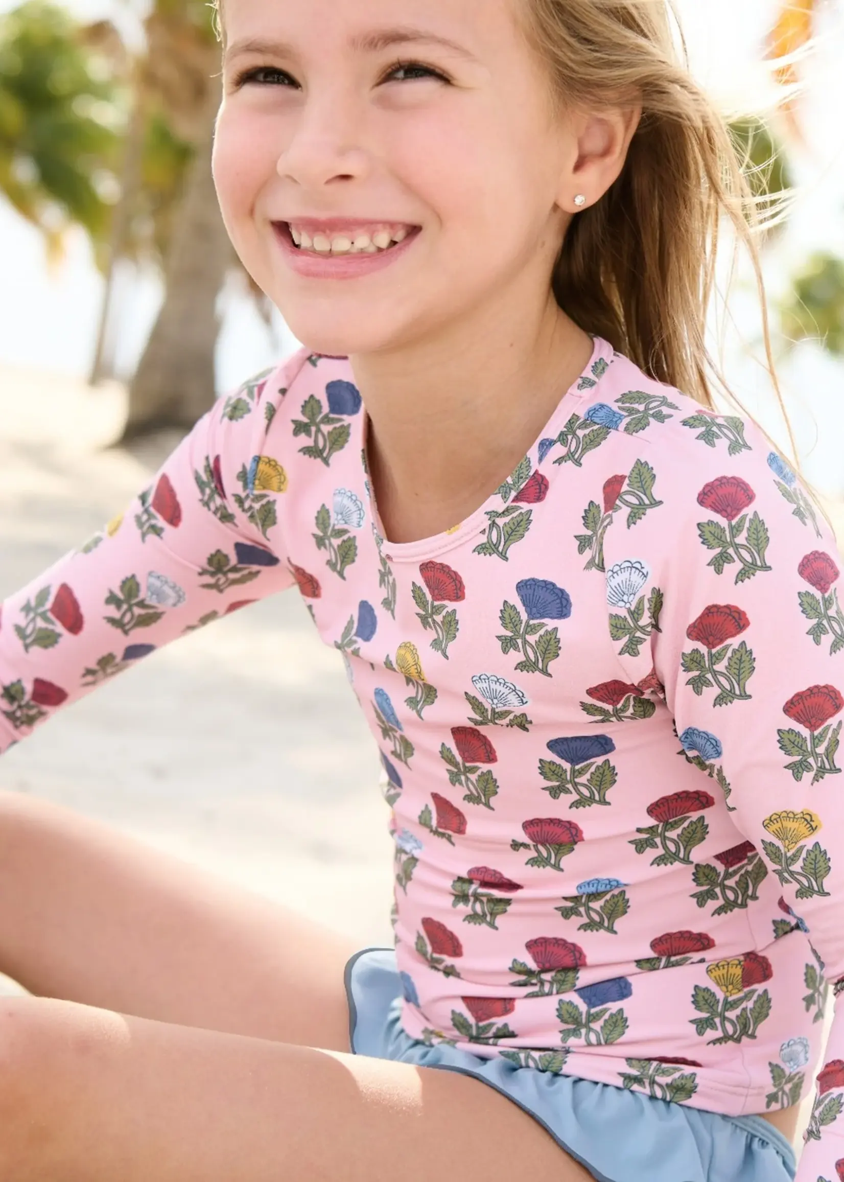 Pink Chicken Girls Rash Guard Set