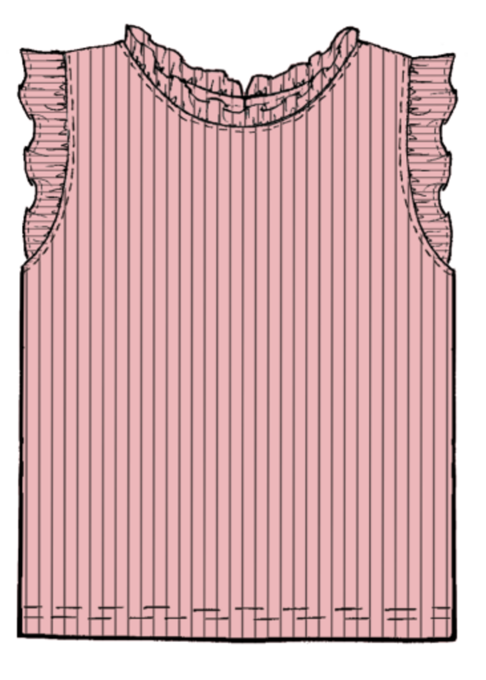 Pink Chicken joy ruffle rib tank