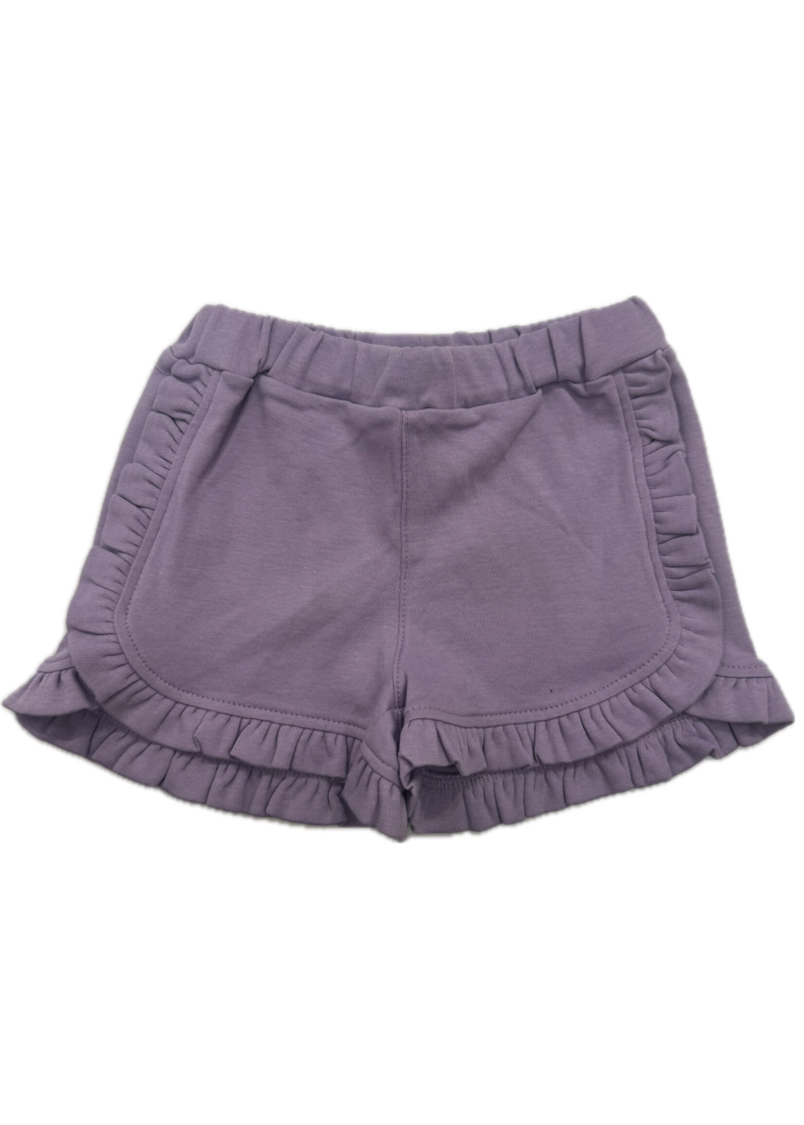 Luigi Kids Solid Round Ruffle Trim Shorts