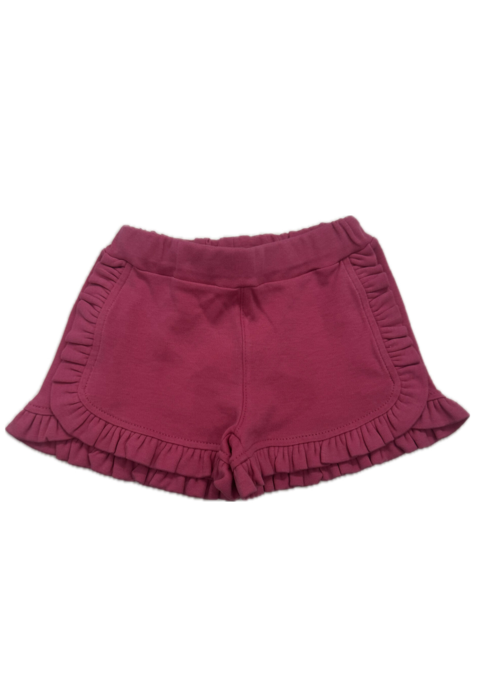 Luigi Kids Solid Round Ruffle Trim Shorts