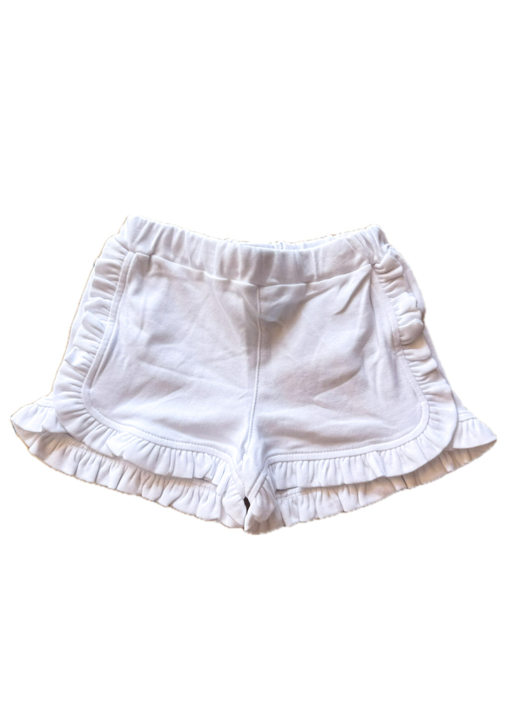 Luigi Kids Solid Round Ruffle Trim Shorts