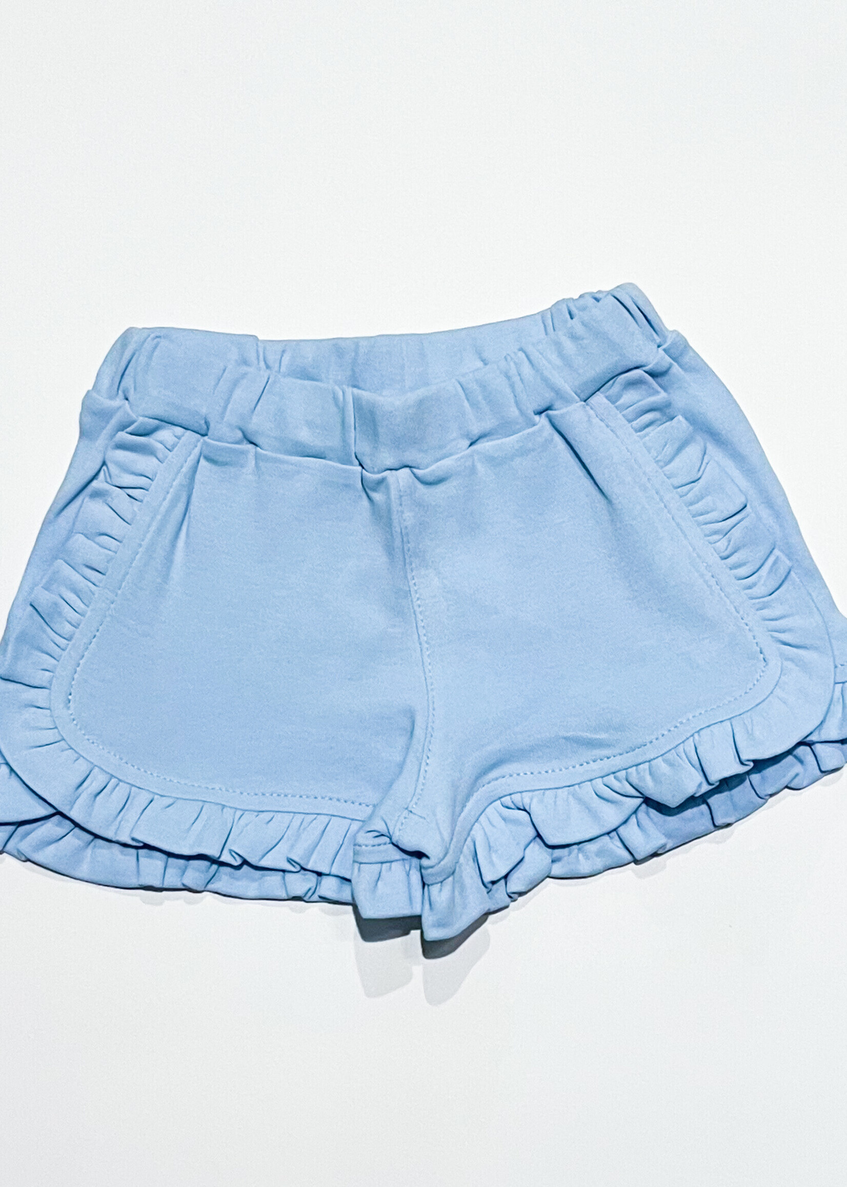 Luigi Kids Solid Round Ruffle Trim Shorts