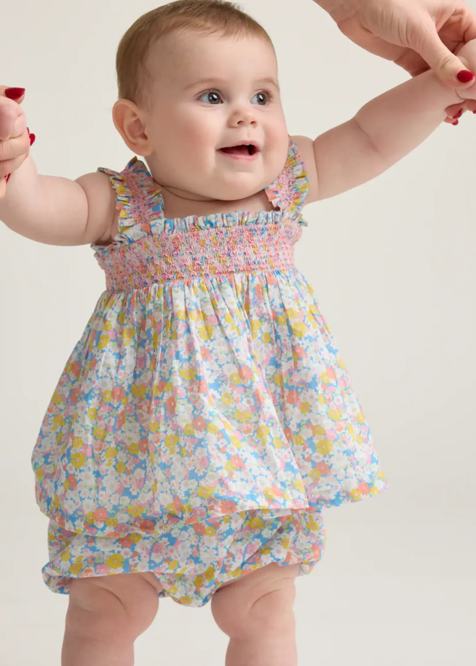 Minnow baby smocked top and bloomer set