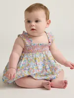Minnow baby smocked top and bloomer set