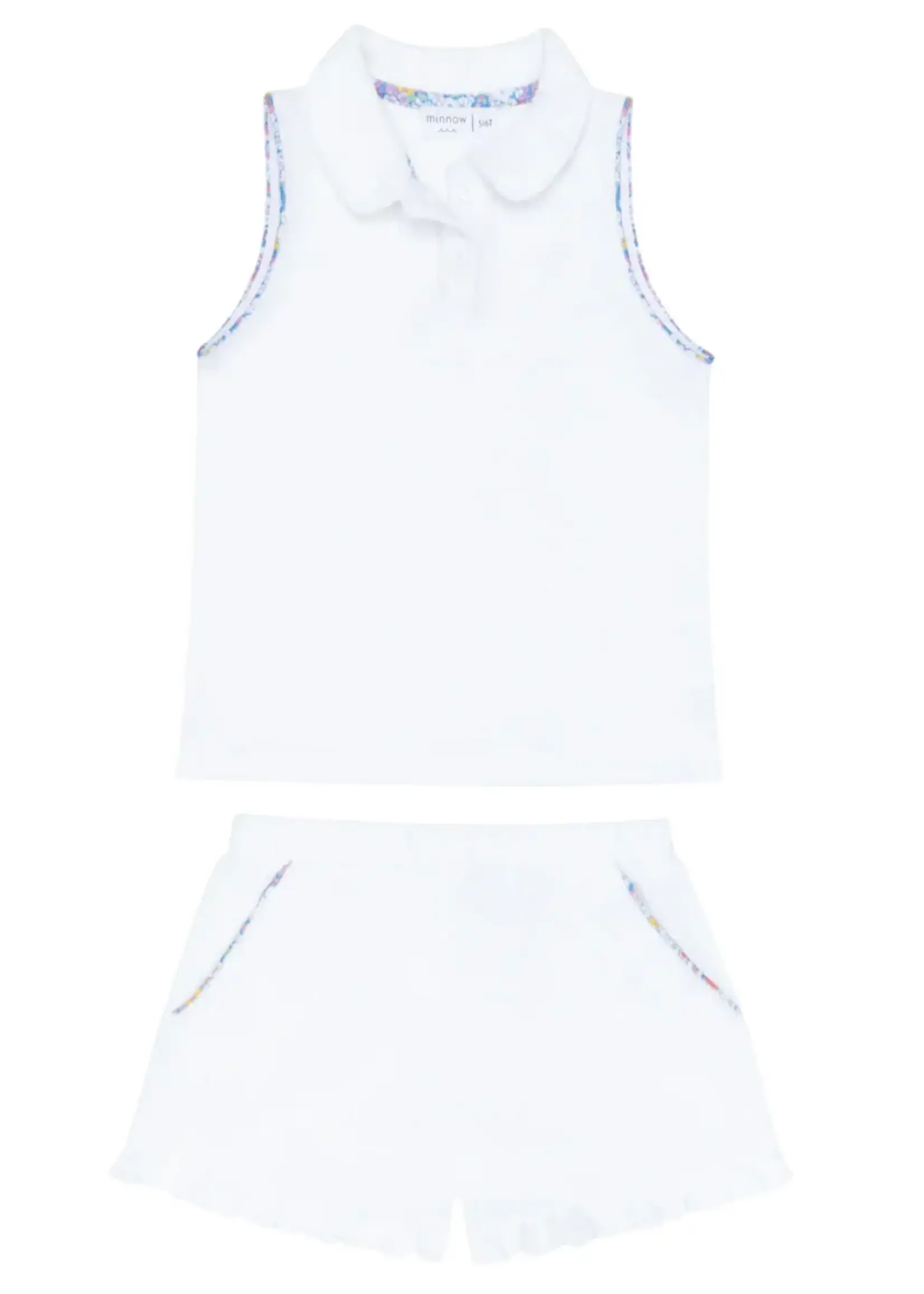 Minnow french terry tennis tank top and short set