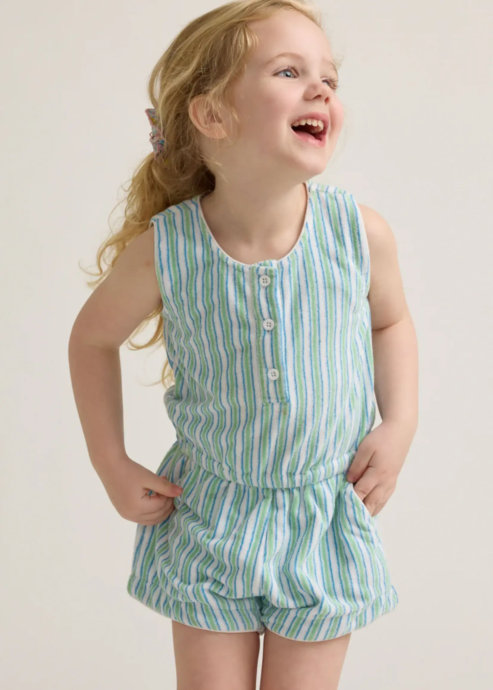 Minnow girls french terry romper