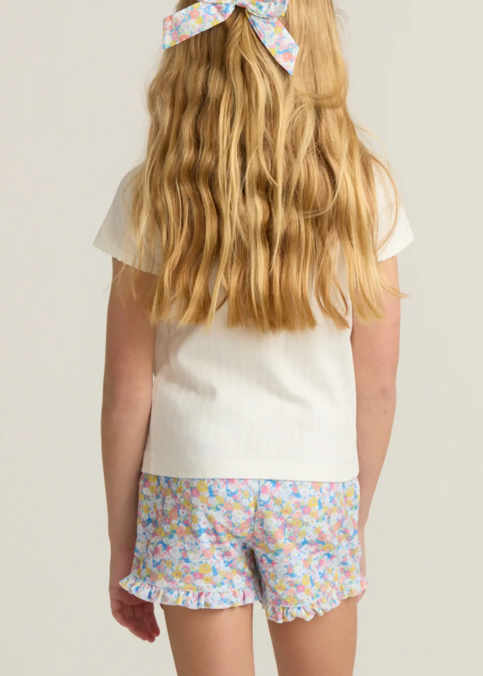 Minnow girls French terry ruffle short