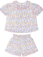 Minnow girls puff sleeve short set