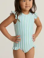 Minnow ruffle cap sleeve rashguard one piece