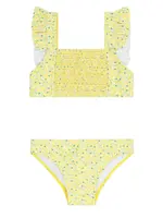 Minnow smocked ruffle strap bikini