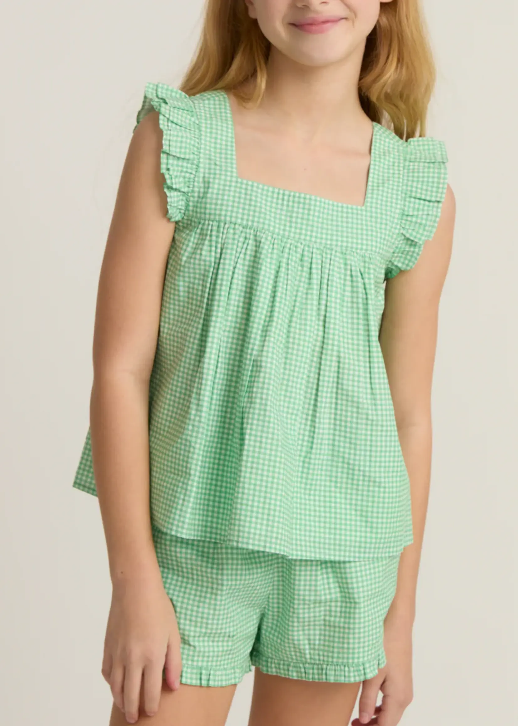 Minnow girls ruffle top and short set