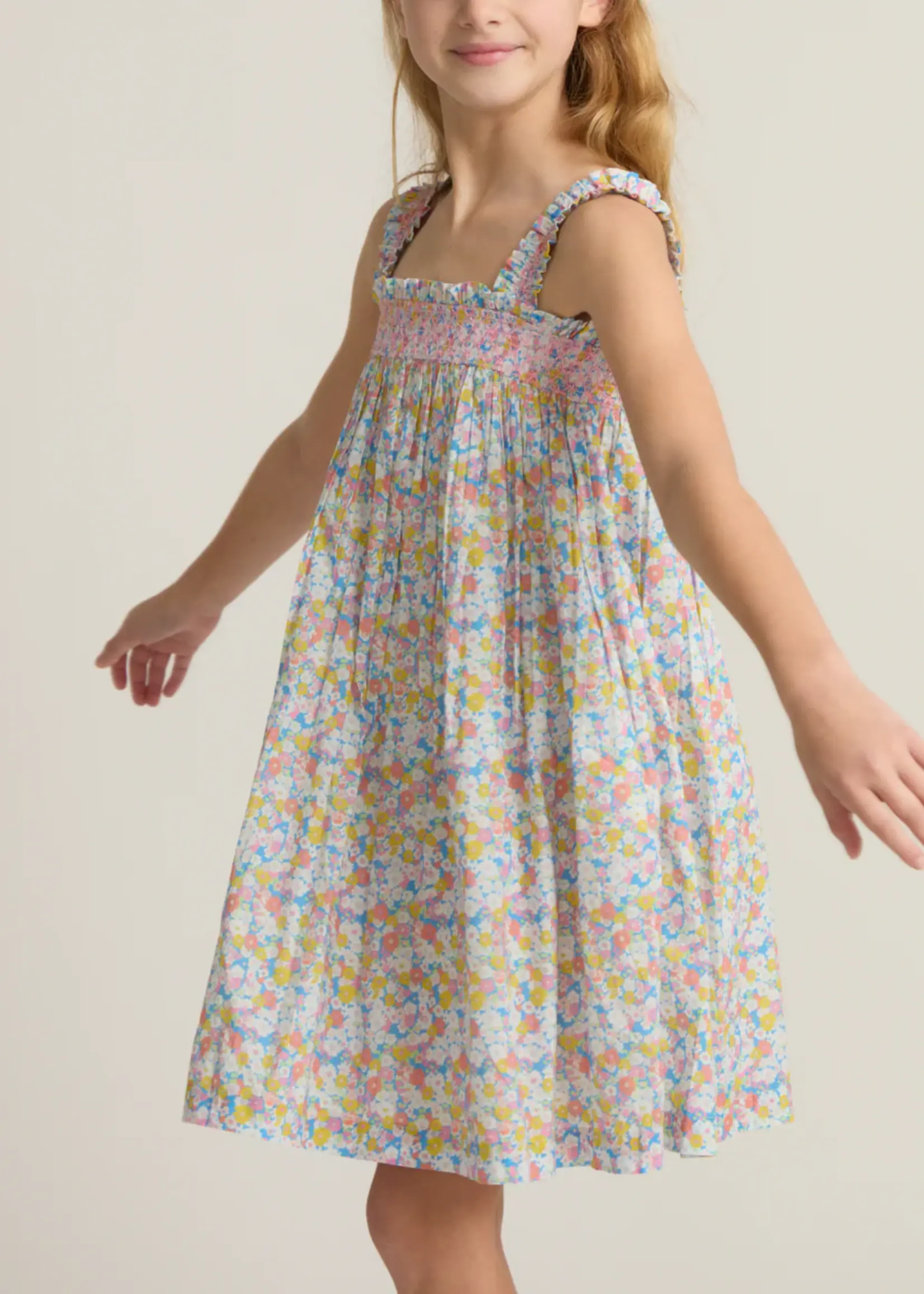 Minnow girls ruffle strap dress