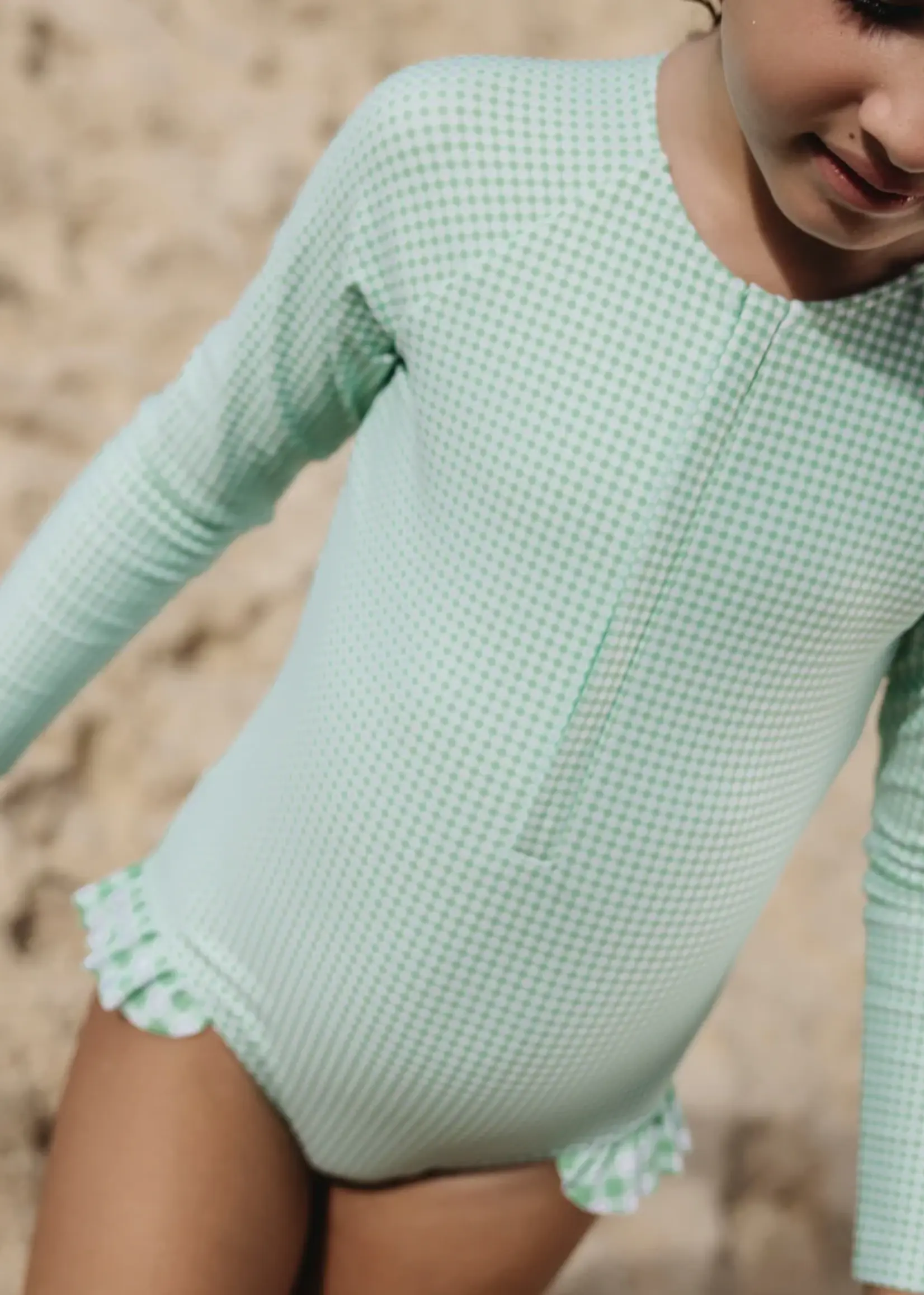 Minnow Girls front zip rashguard one piece