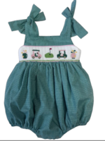 Lulu Bebe Golf Smocked Girl Bubble