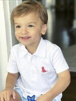 James and Lottie White Polo Red Puppy