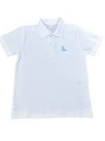 James and Lottie White Polo Blue Puppy