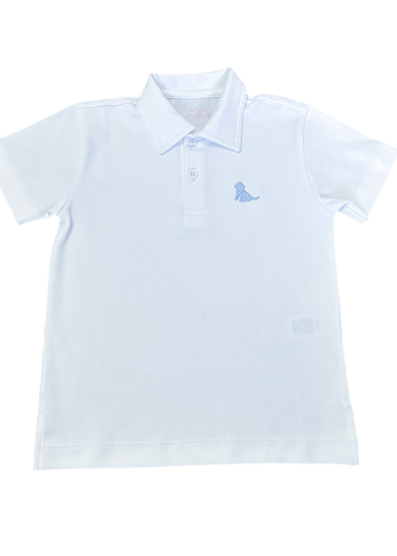 James and Lottie White Polo Blue Puppy