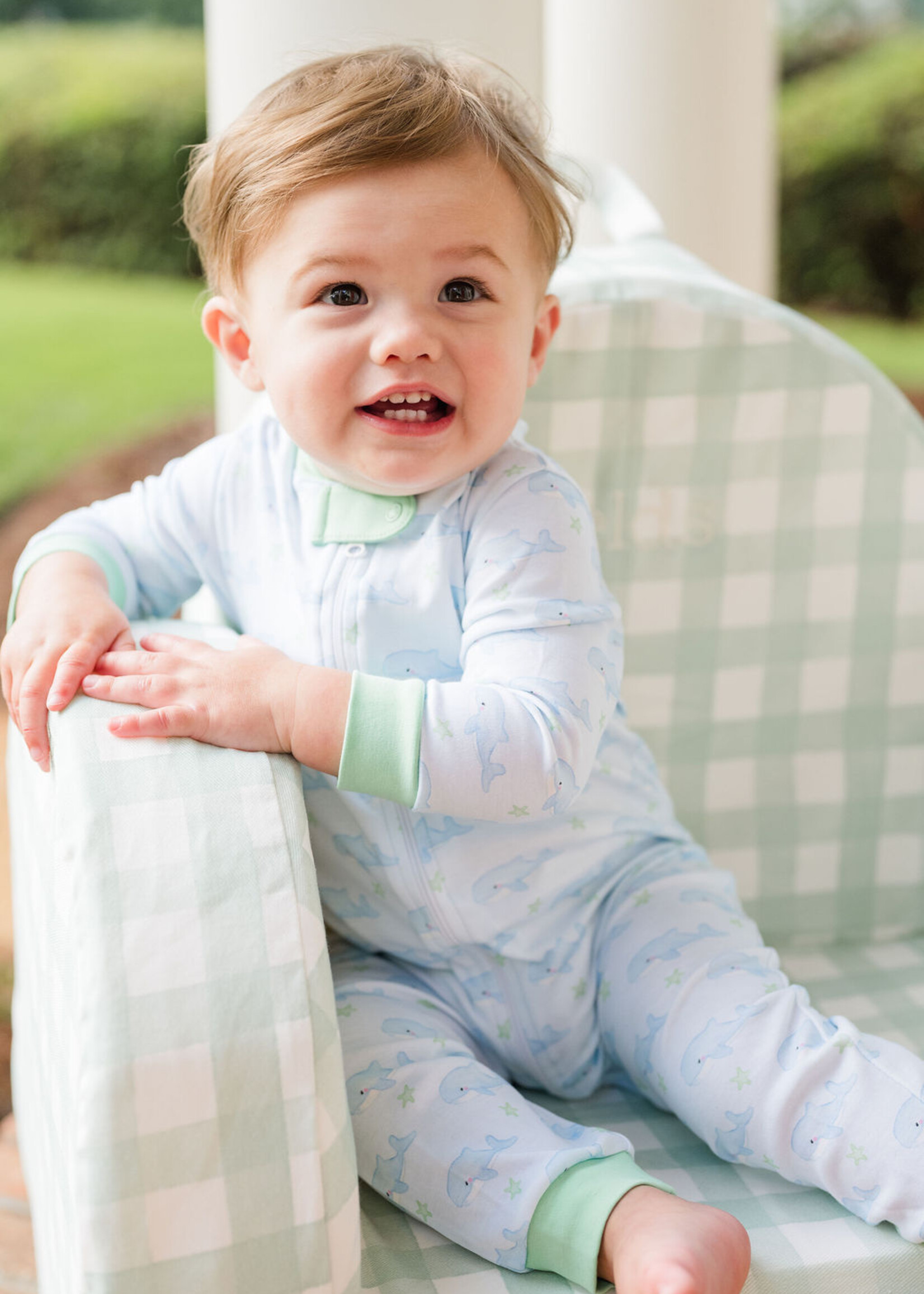 James and Lottie Boy One Piece Zip Up Jammies