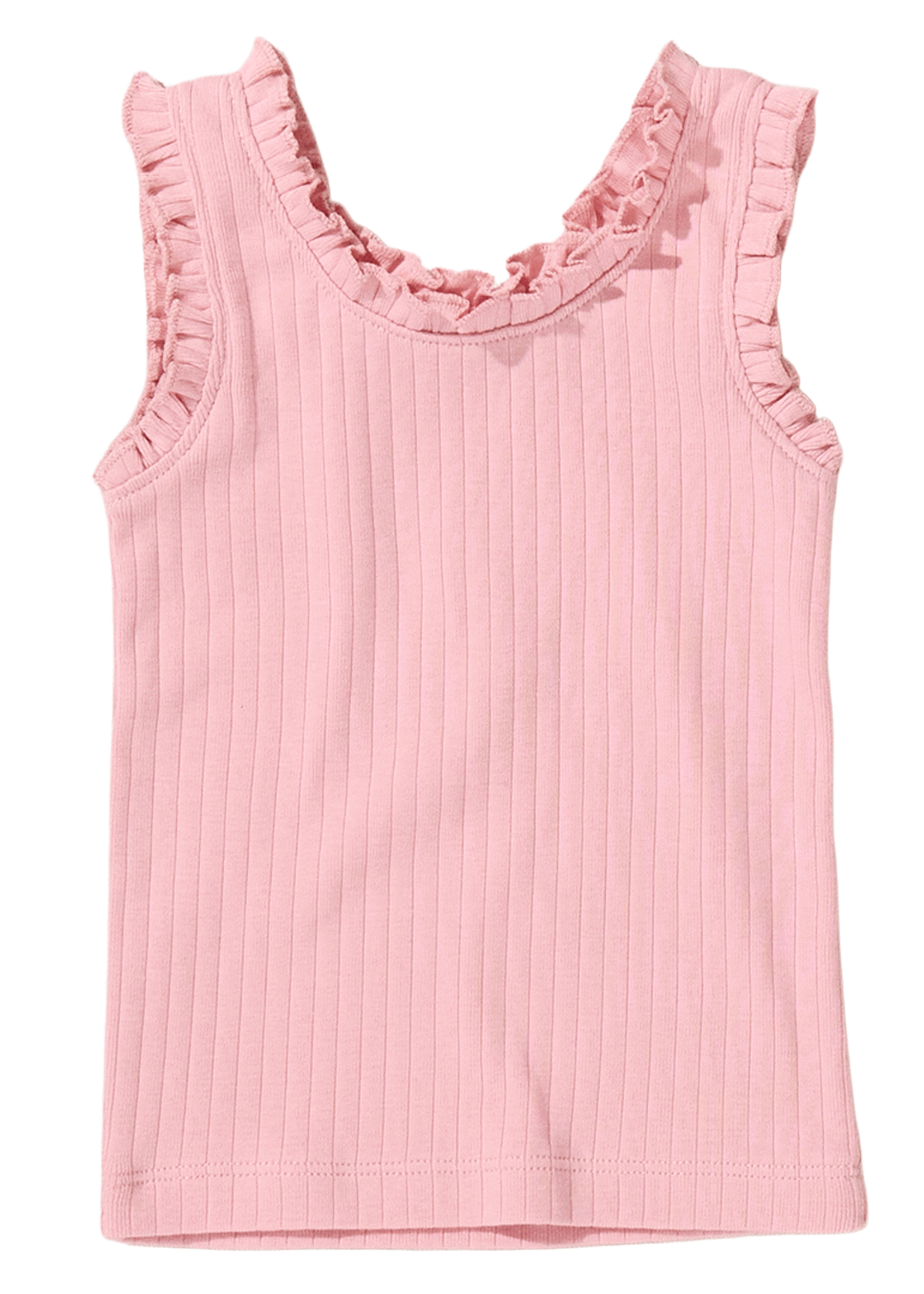 Pink Chicken Joy ruffle rib tank
