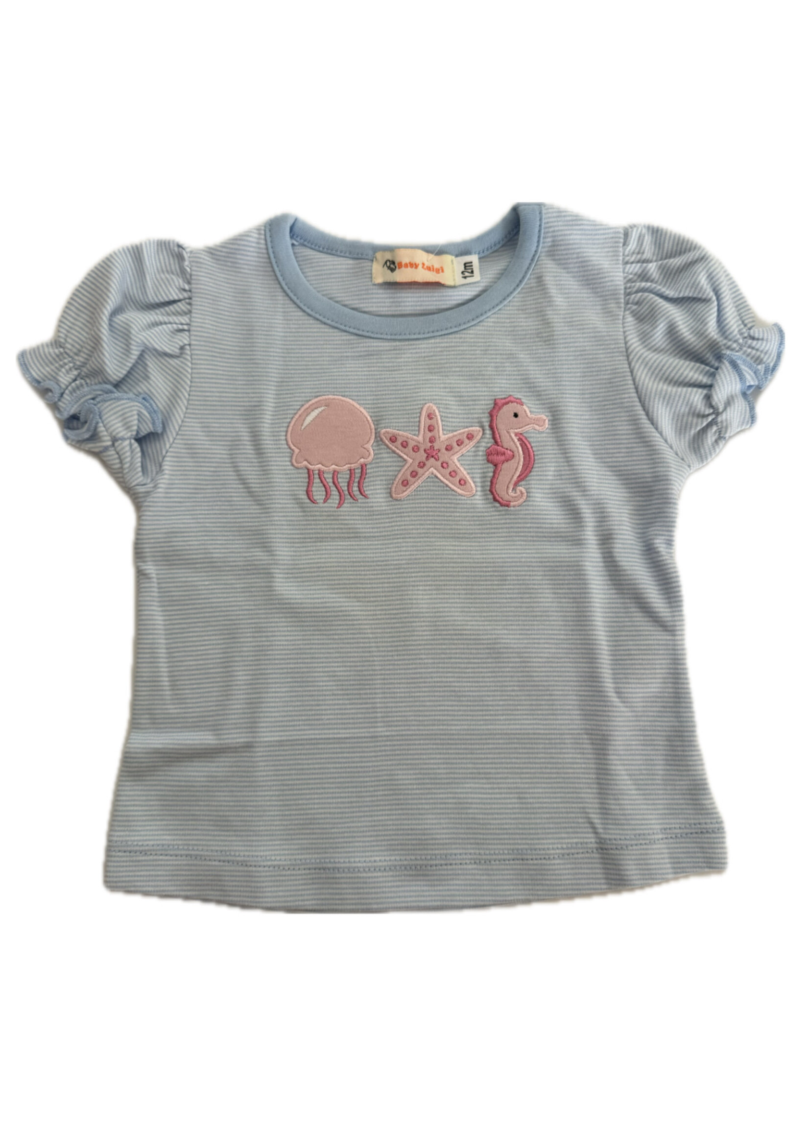 Luigi Kids Girls S/S Ocean Icons Stripe