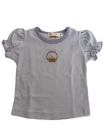 Luigi Kids Girls S/S Stripe Crochet Easter Egg Basket