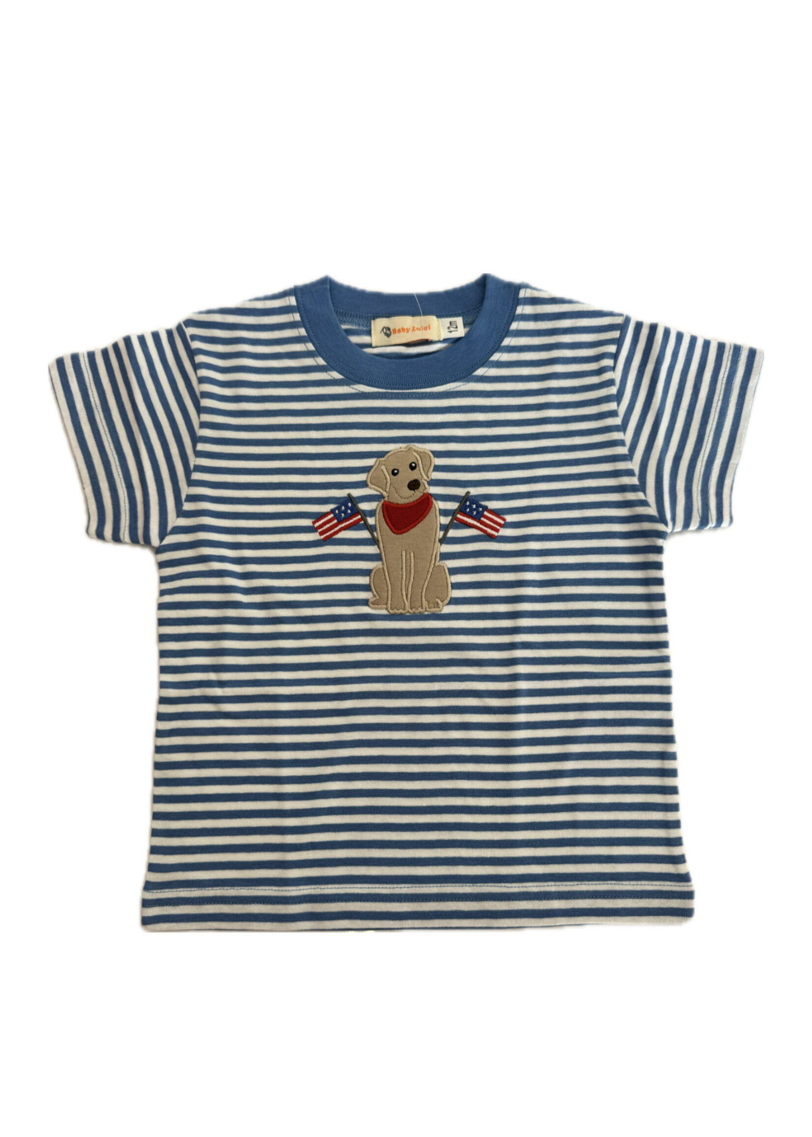 Luigi Kids Boys S/S Stripe Lab w/ American Flag