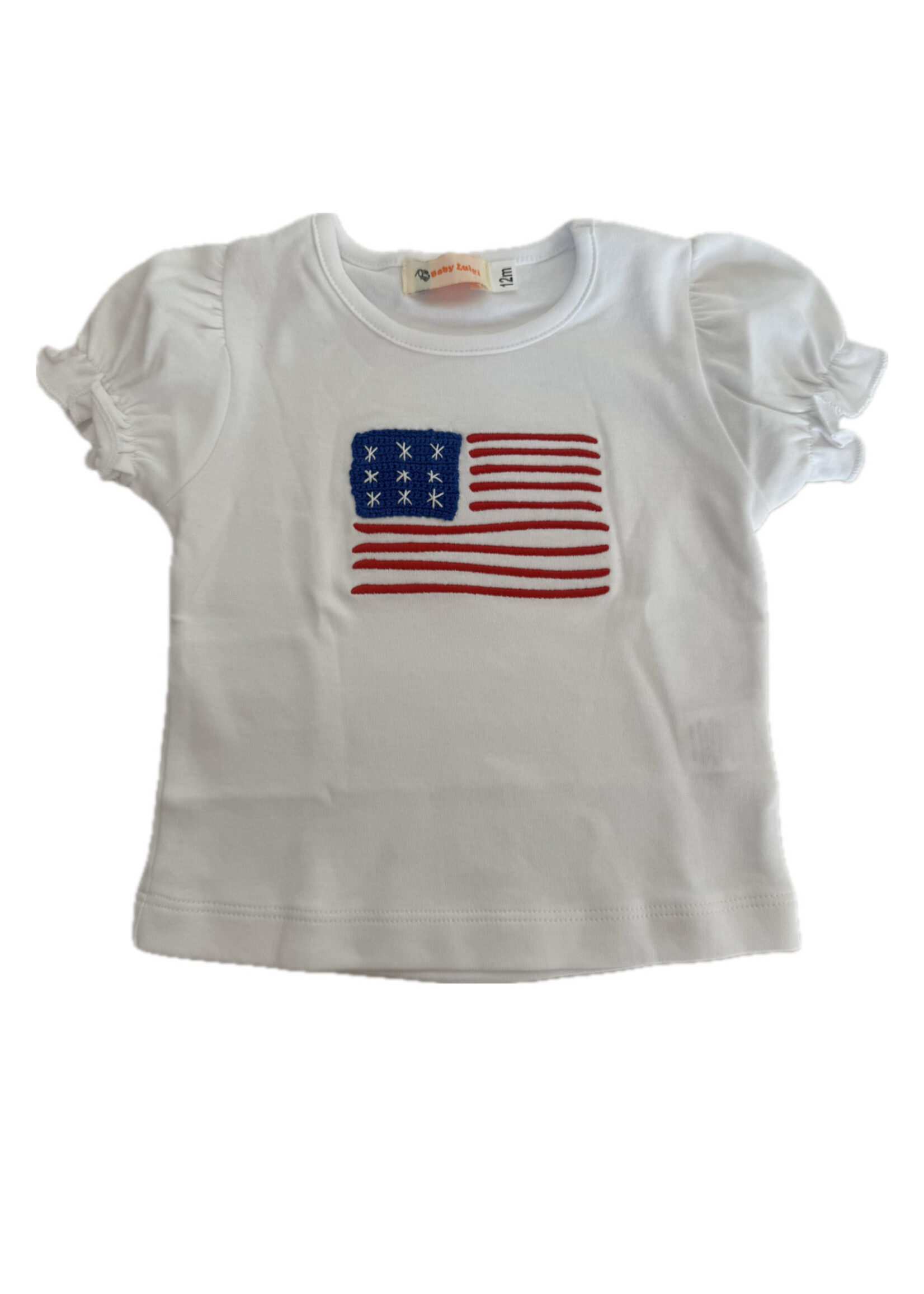 Luigi Kids Girls S/S Ruffled American Flag