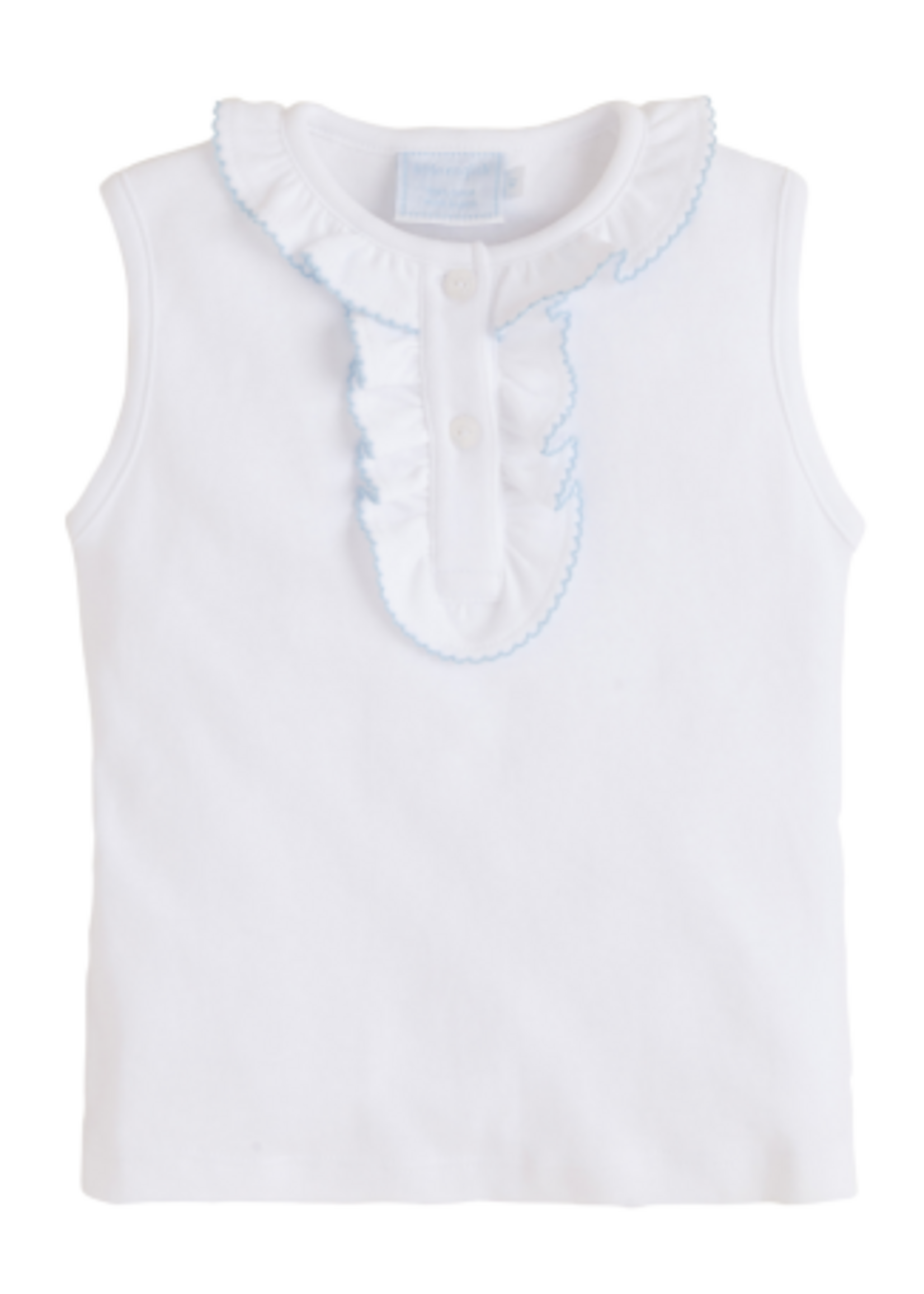 Little English | BISBY Ruffled Henley - Light Blue
