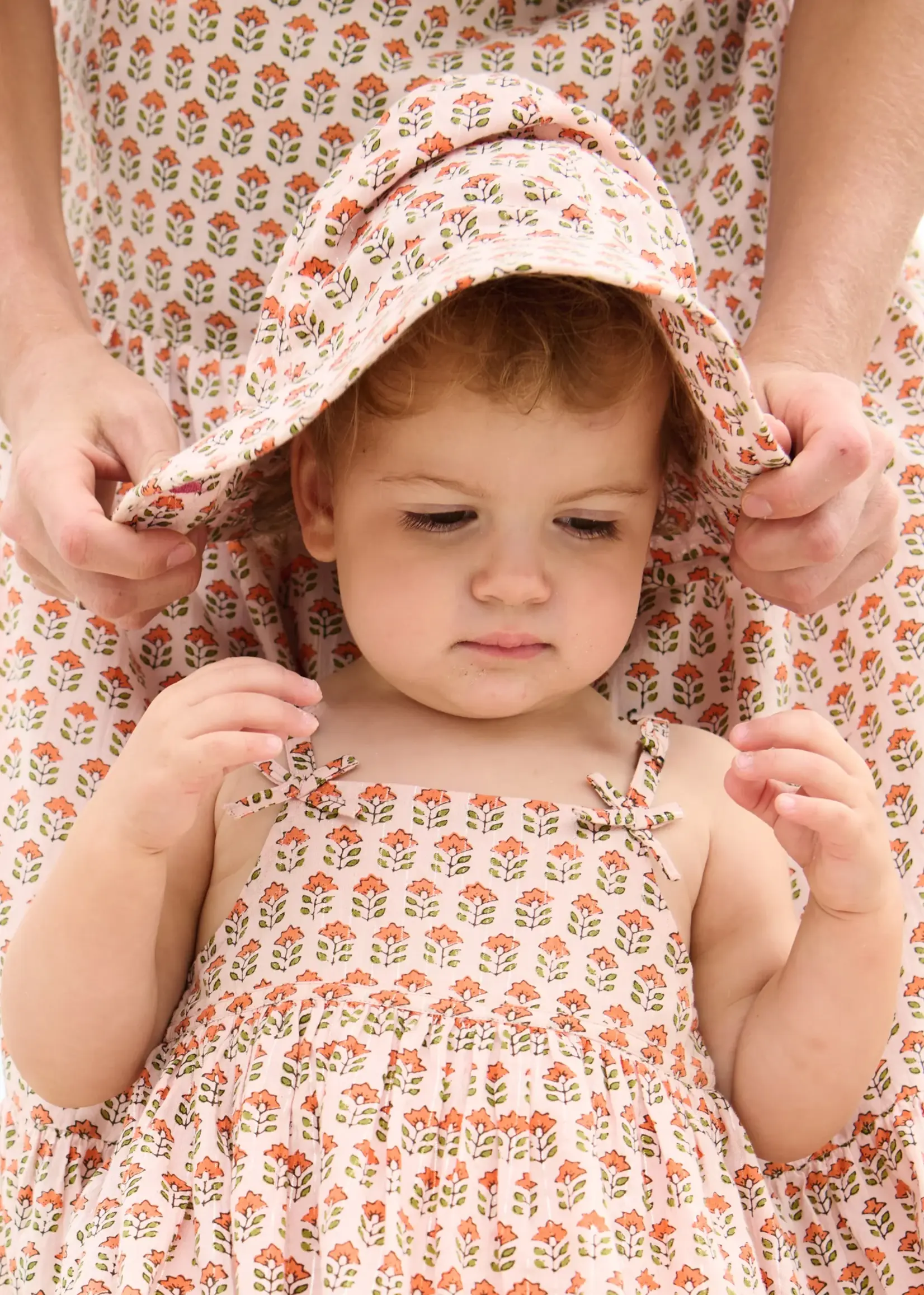 Pink Chicken baby girls sun hat