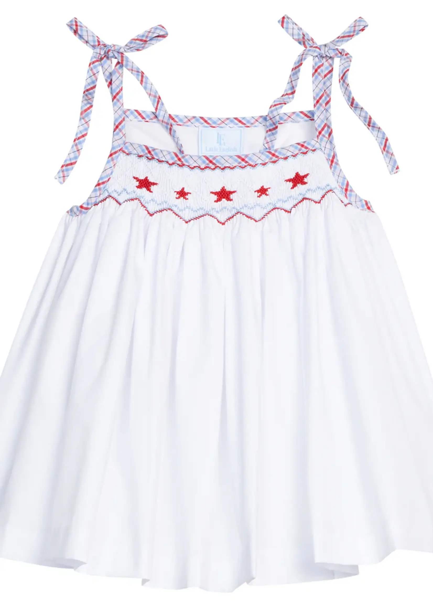 Little English Smocked Tie Shoulder Tank