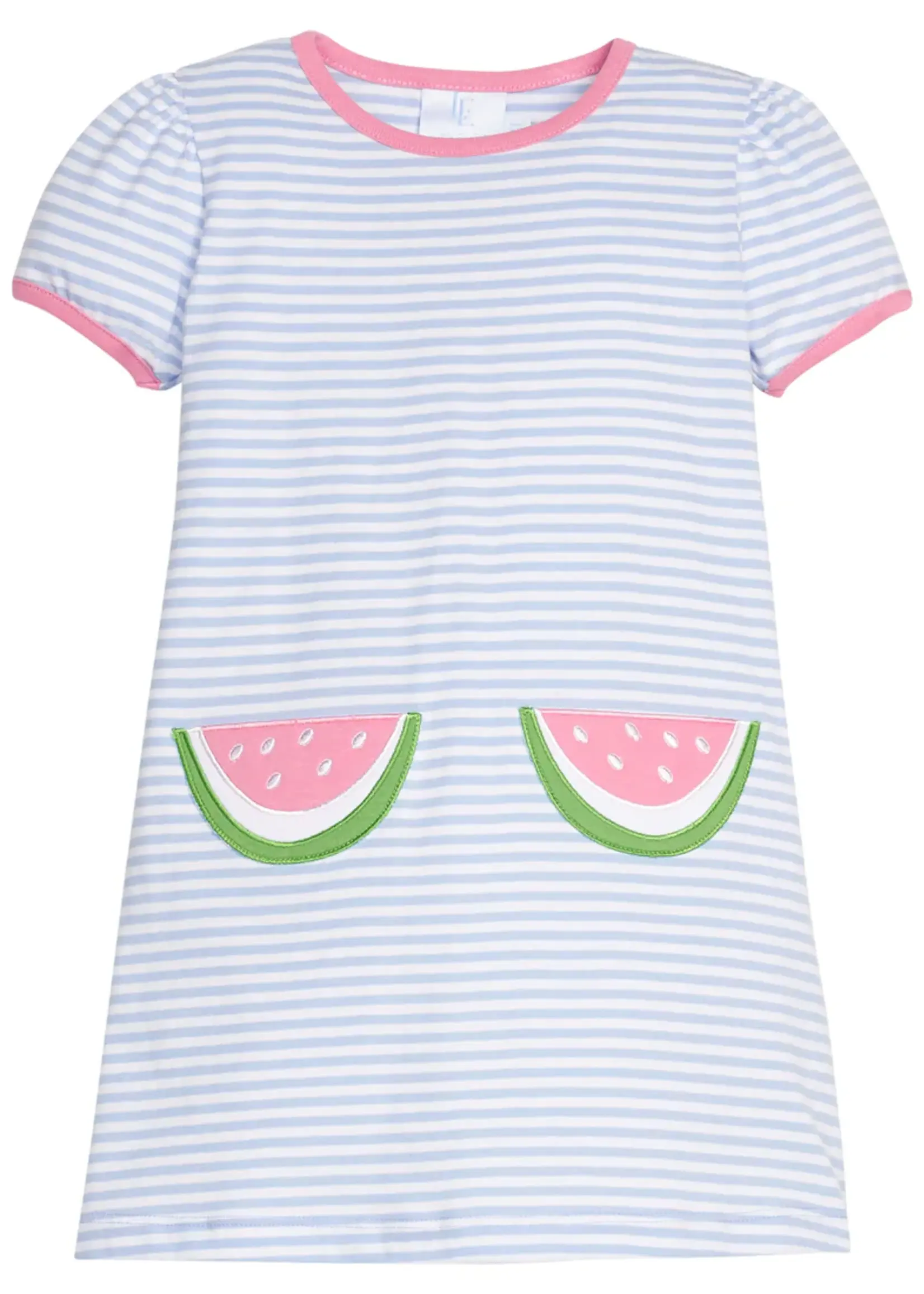 Little English Applique Pocket T-Shirt Dress