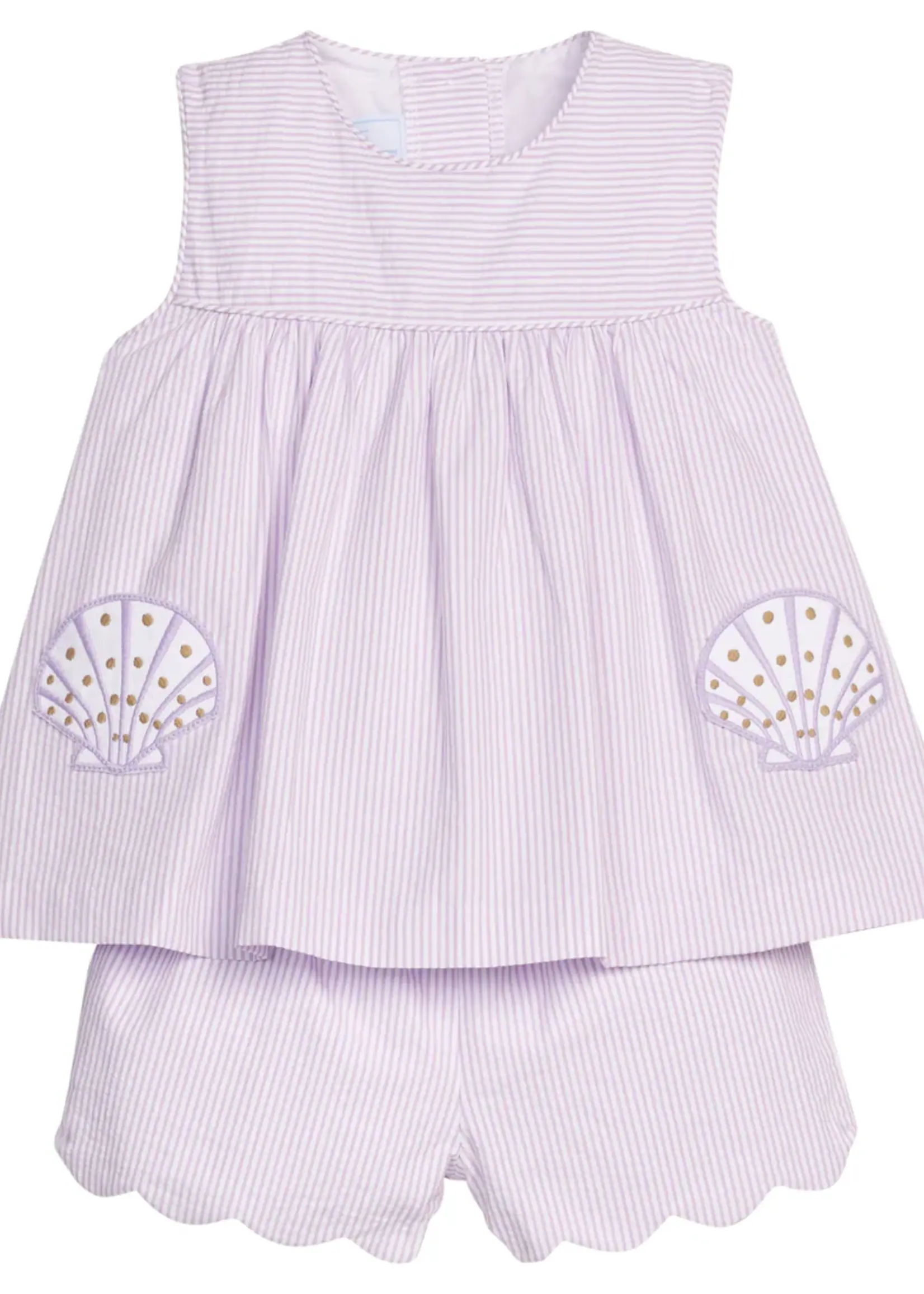 Little English Applique Pocket Short Set