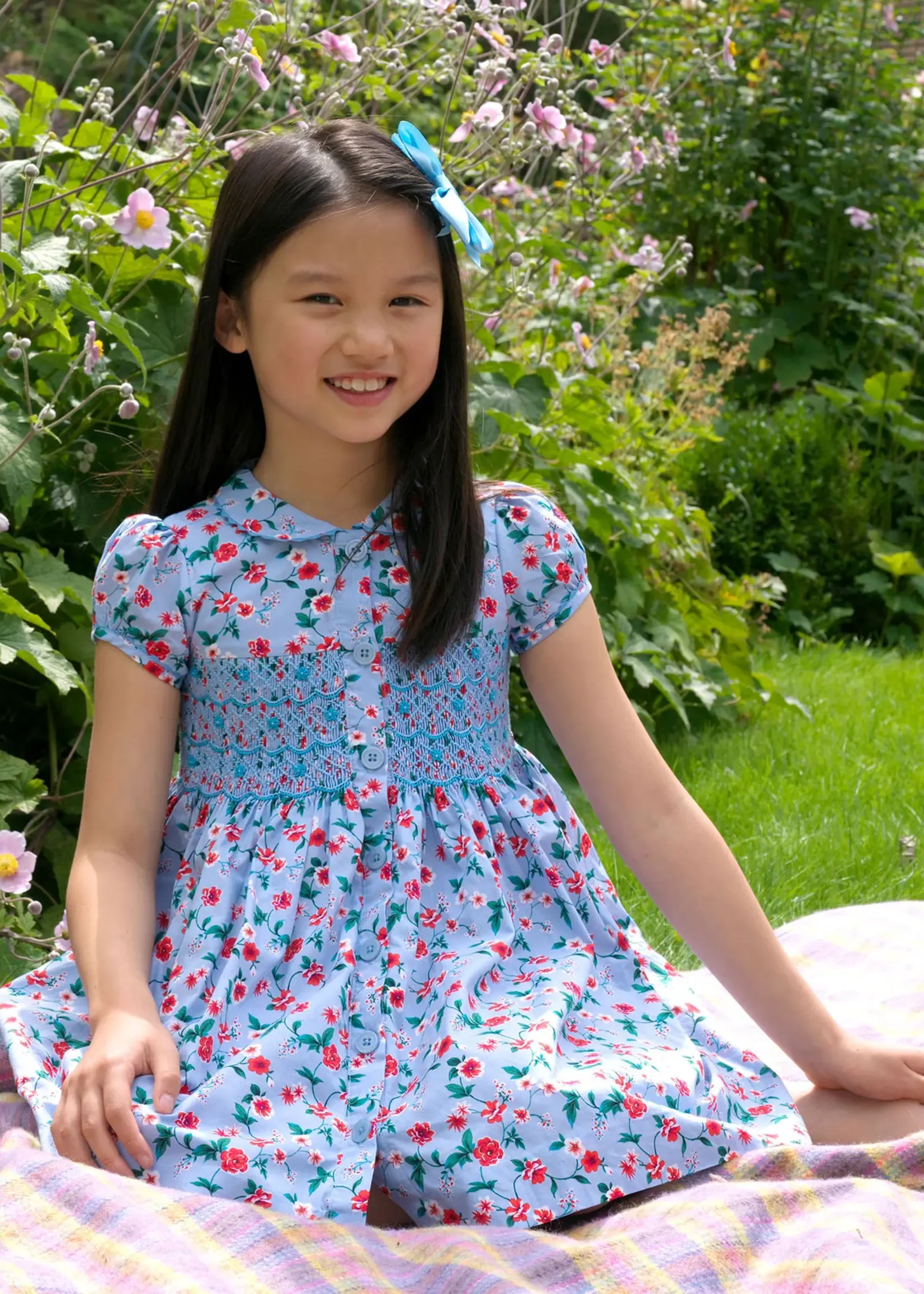 Rachel Riley Smocked Button-Front