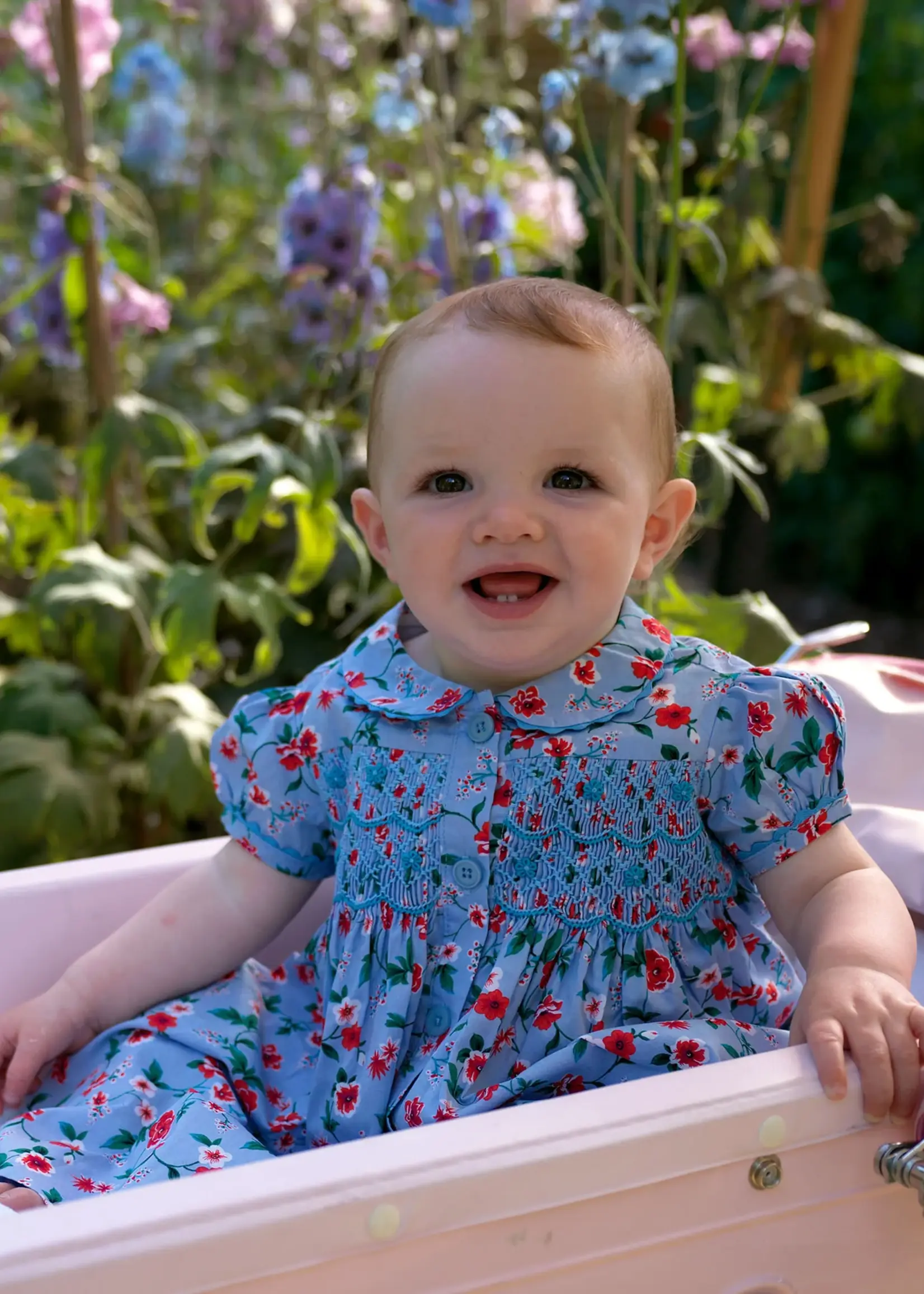 Rachel Riley Smocked Button-Front
