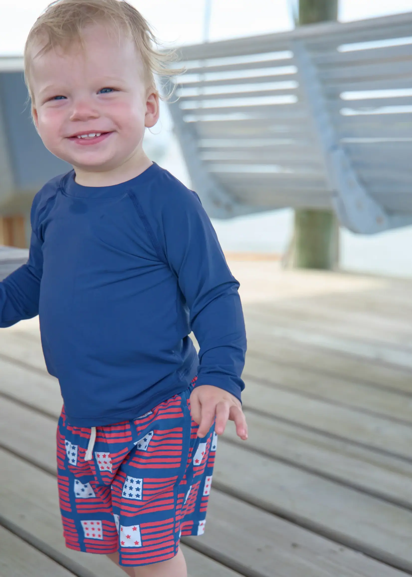 Pink Chicken baby boys swim trunk