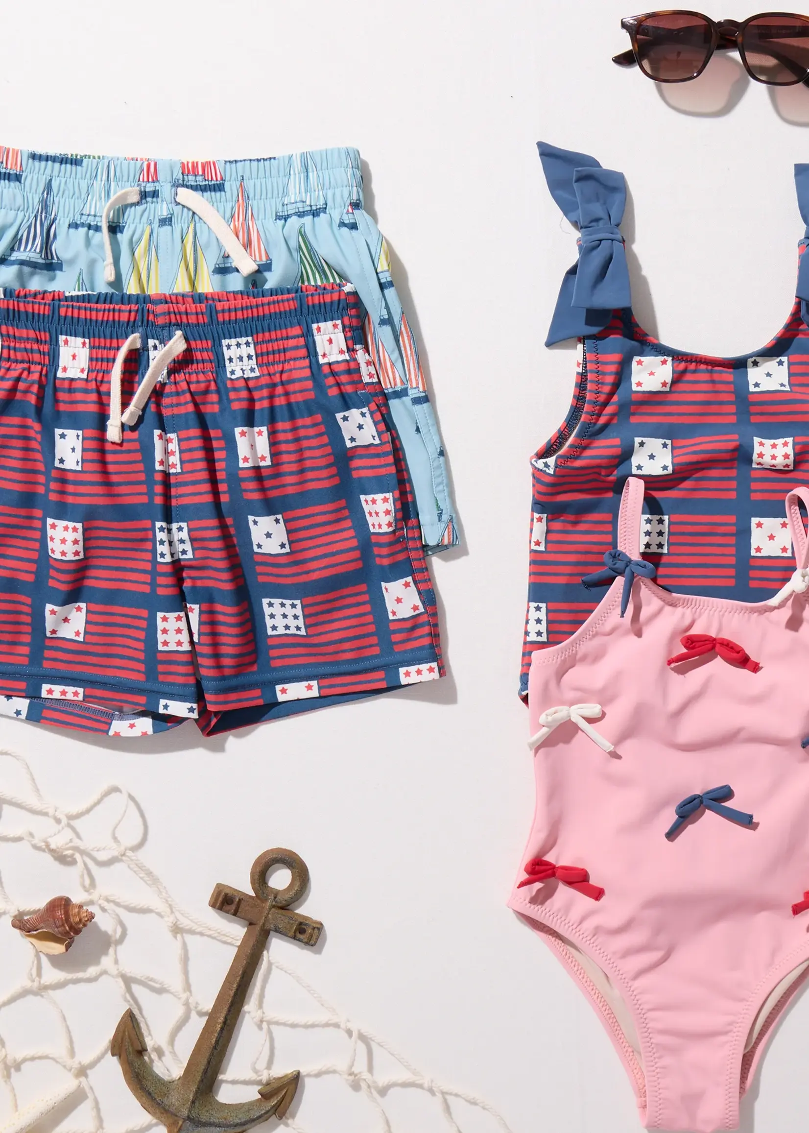 Pink Chicken baby boys swim trunk