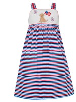 Claire and Charlie Pup Flag GIRL Sundress dress
