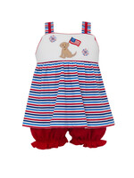 Claire and Charlie Pup Flag GIRL Bloomer Set