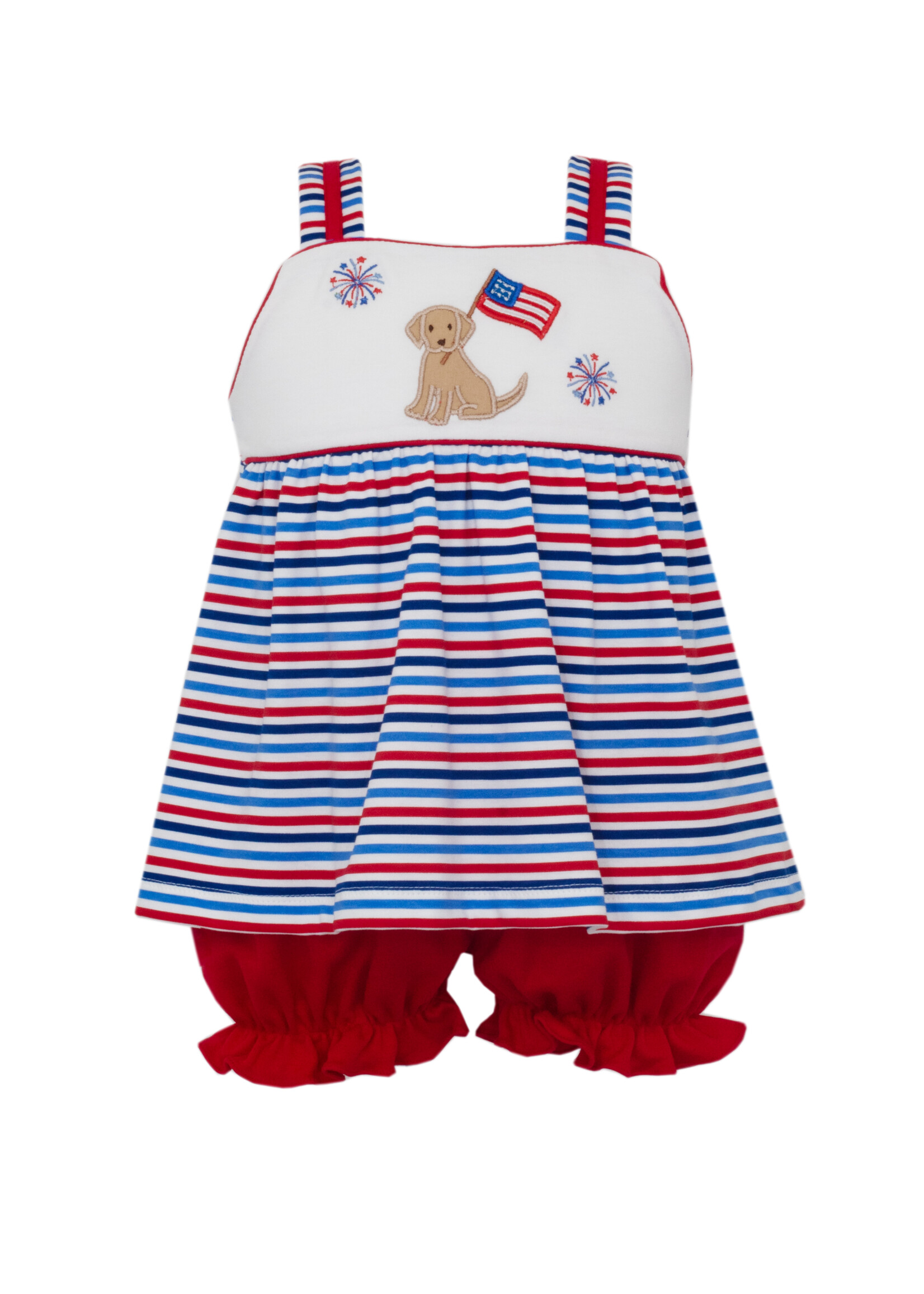 Claire and Charlie Pup Flag GIRL Bloomer Set
