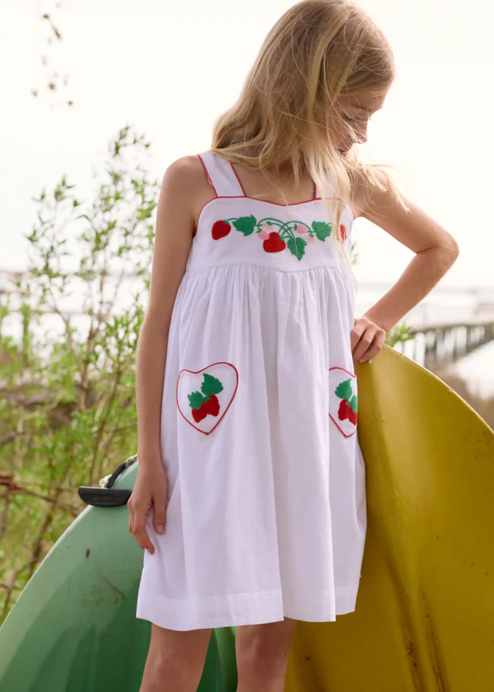 Minnow Girls heart pocket dress