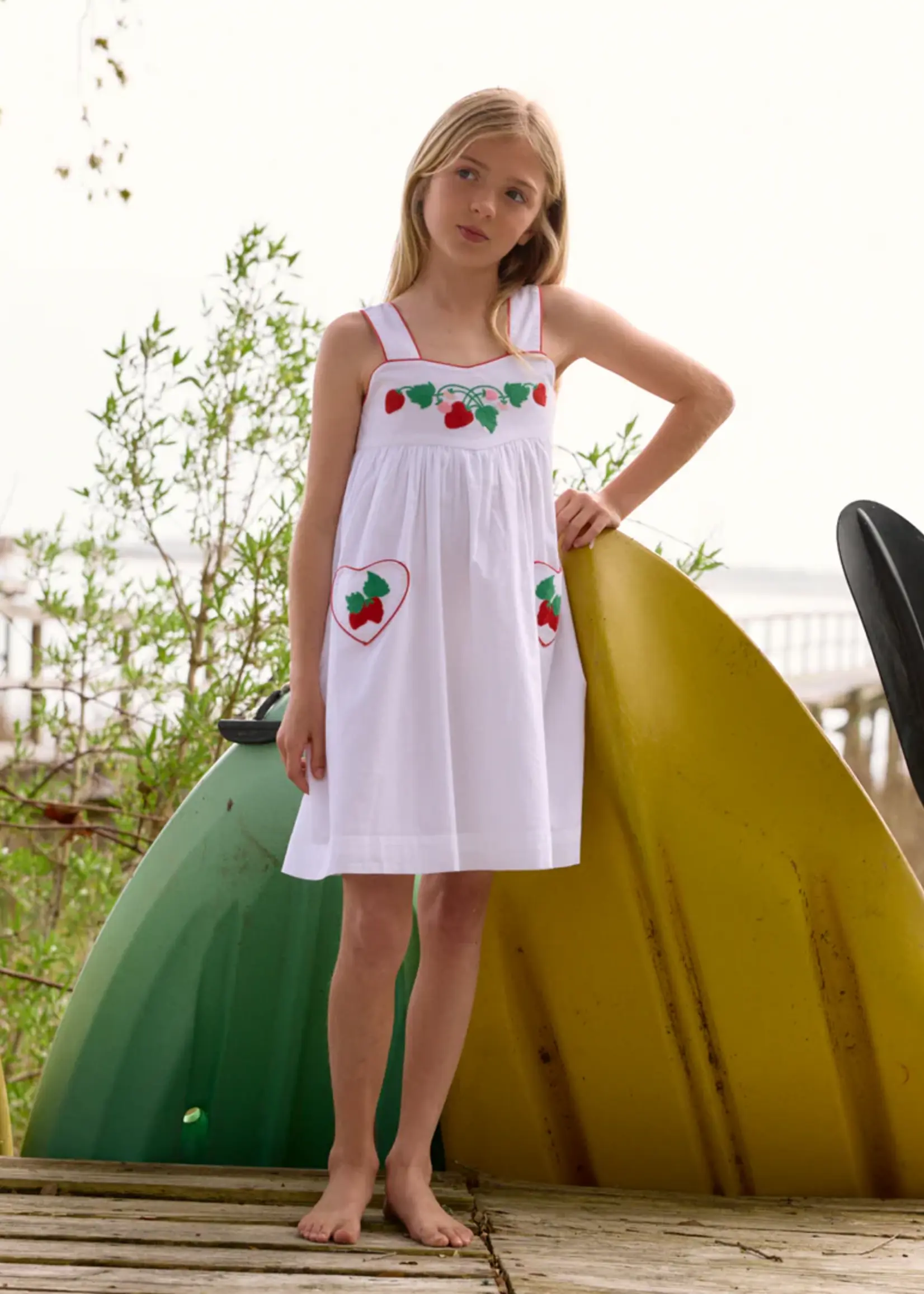 Minnow Girls heart pocket dress