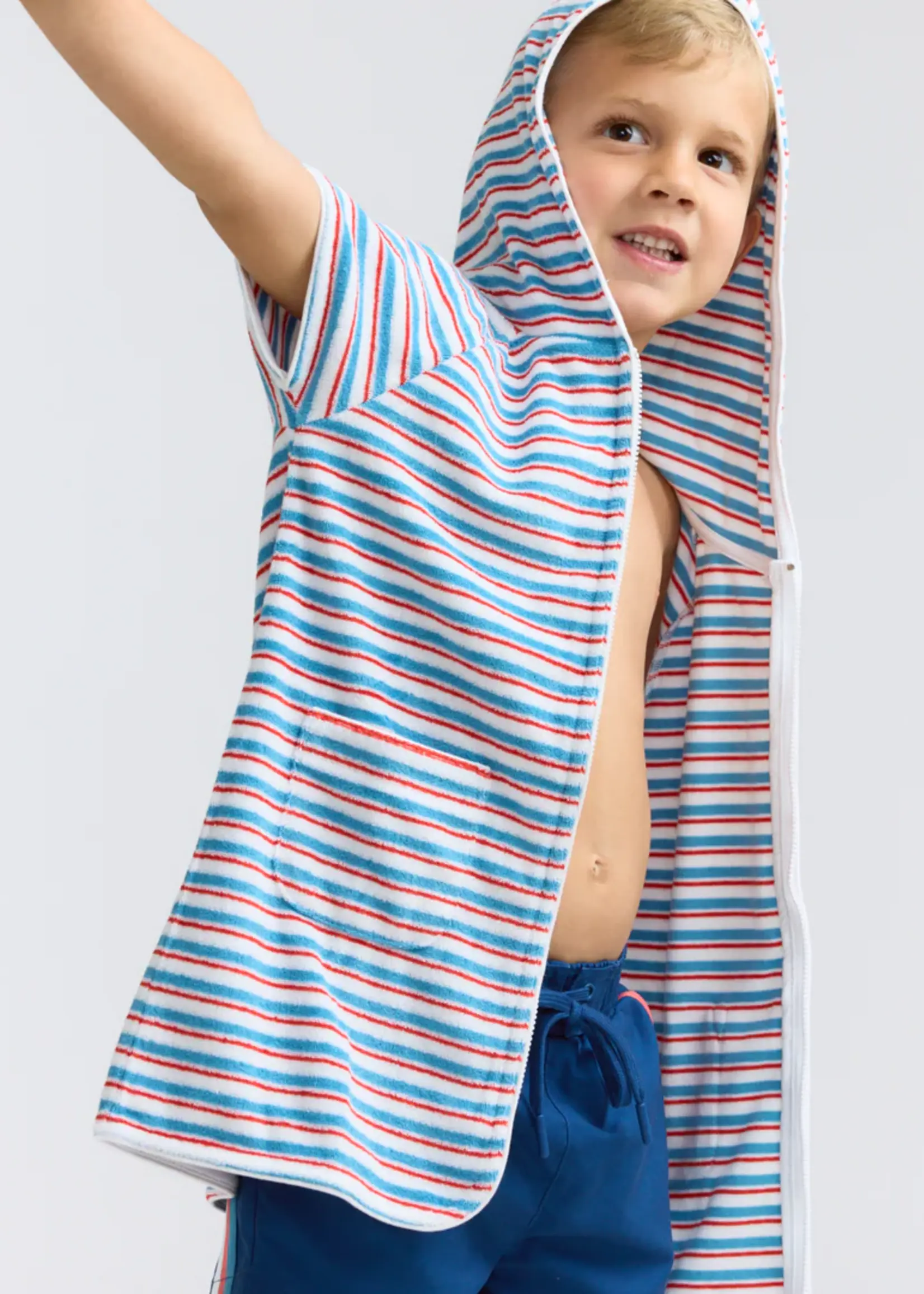 Minnow french terry hooded zipper coverup